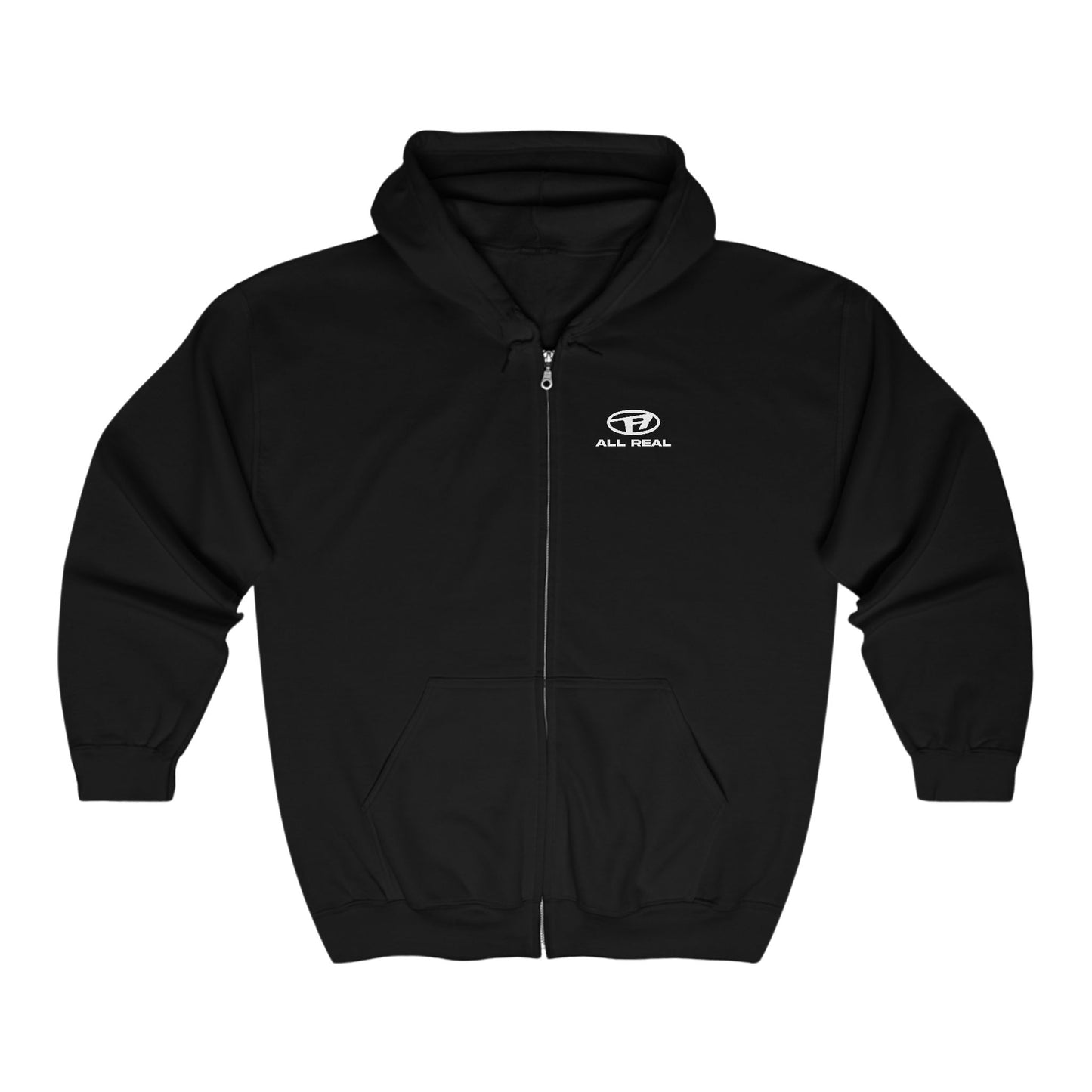 All Real ® Black Zip Hoodie