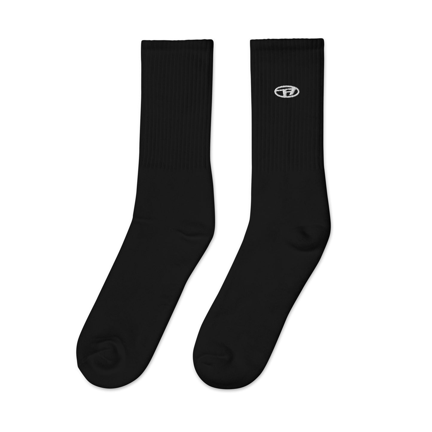 All Real ® Midnight Black Embroidered Socks