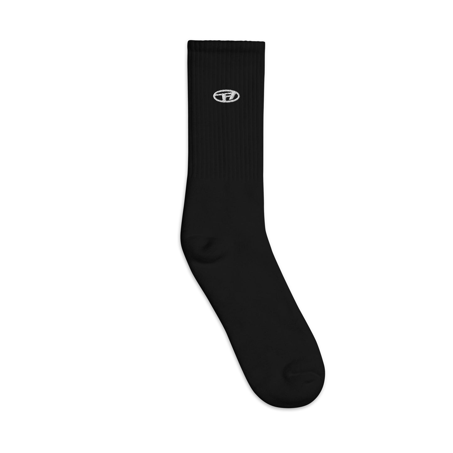 All Real ® Midnight Black Embroidered Socks