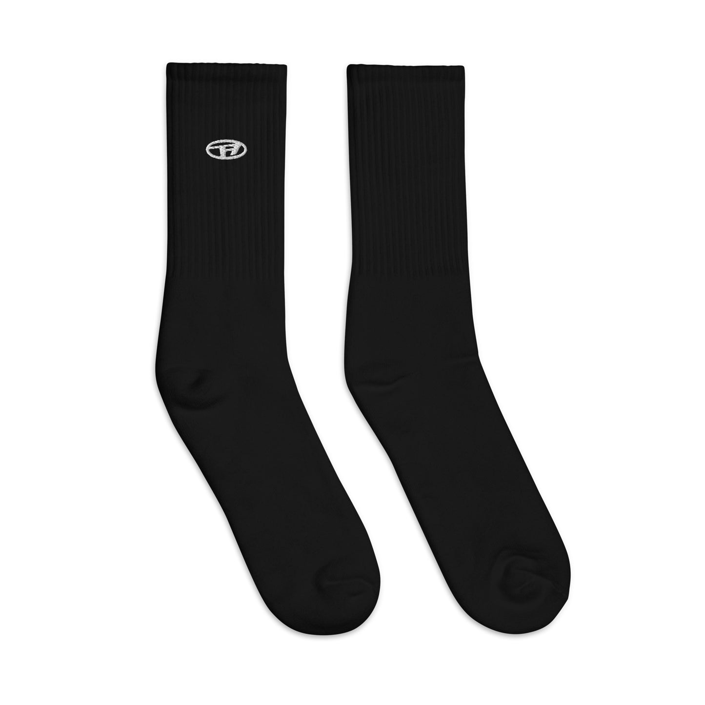 All Real ® Midnight Black Embroidered Socks